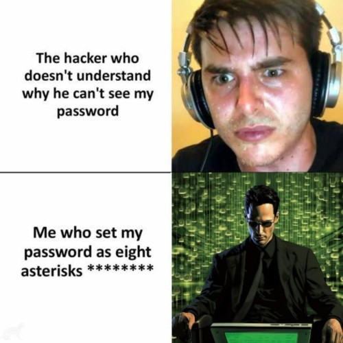 El Hacker que no entiende porqué no puede ver mi password. Yo, que he puesto mi password como ocho asteriscos.